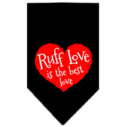 Ruff Love Screen Print Bandana Black Small